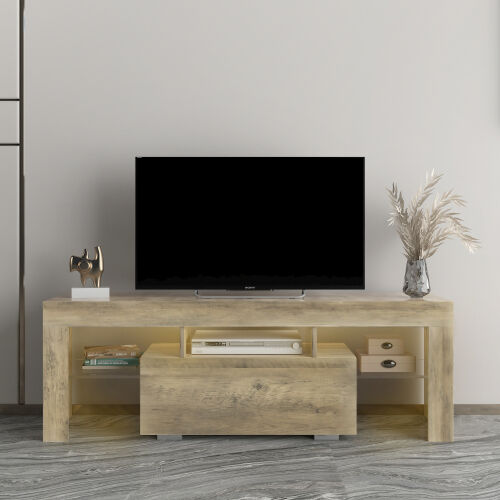 TV Stand with LED RGB Lights Flat Screen TV Cabinet