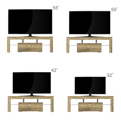 TV Stand with LED RGB Lights Flat Screen TV Cabinet