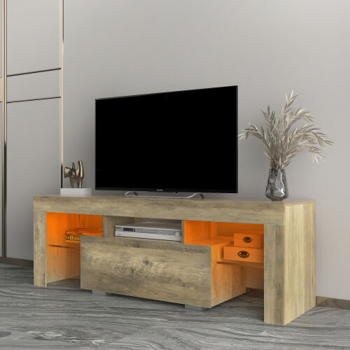 TV Stand with LED RGB Lights Flat Screen TV Cabinet