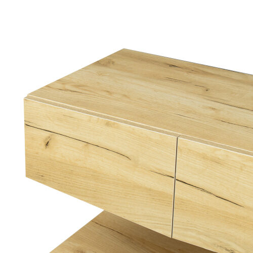 MDF UP And Down WALL-MOUNTED TV Cabinet With Three Drawers & LED Lights,OAK