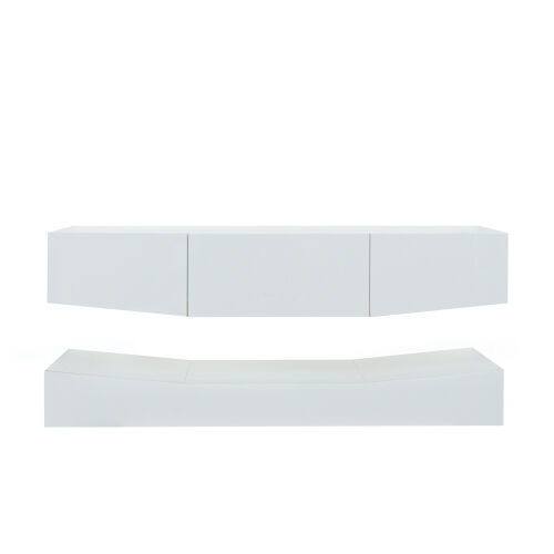 LED TV Stand for 55 inch TV, Modern Entertainment Center with LED Lights, TV & Media Furniture Console for Under TV Living Game Room Bedroom,White