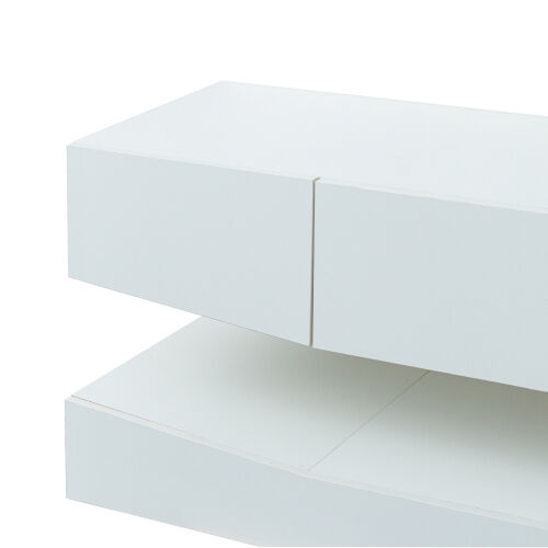 LED TV Stand for 55 inch TV, Modern Entertainment Center with LED Lights, TV & Media Furniture Console for Under TV Living Game Room Bedroom,White