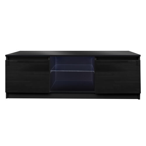 Wholesale TV Cabinet Black TV Stand with LED Lights