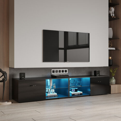 TV Stand TV cabinet with color-changing LED light for living room