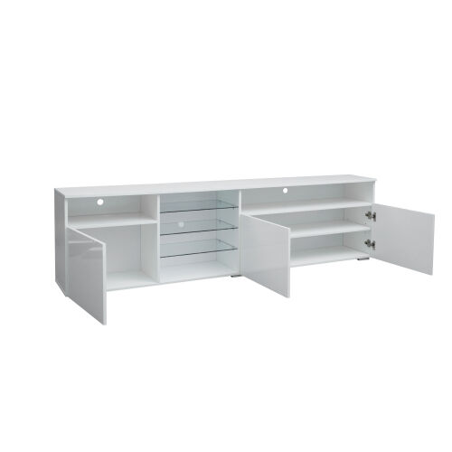TV Stand High Gloss Doors Modern TV Stand LED ,White