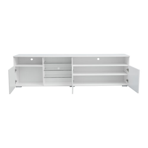 TV Stand High Gloss Doors Modern TV Stand LED ,White