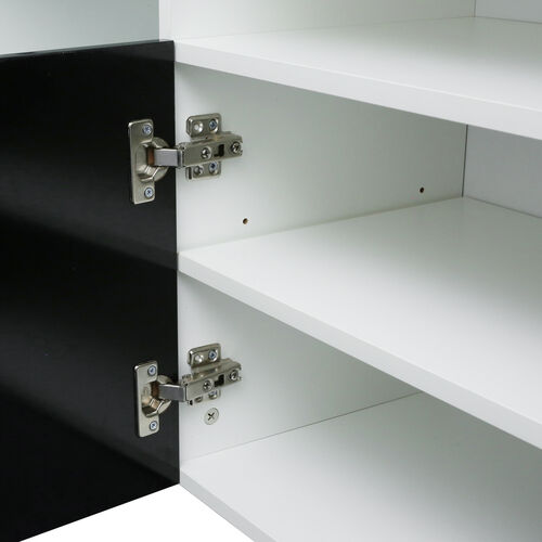 TV Stand High Gloss Doors Modern TV Stand LED,White/Black