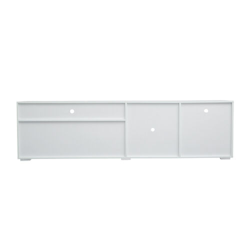 TV Stand High Gloss Doors Modern TV Stand LED,White/Black