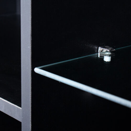 Stylish Functional TV stand with Color Changing LED Lights, Max 70 TV, Black 