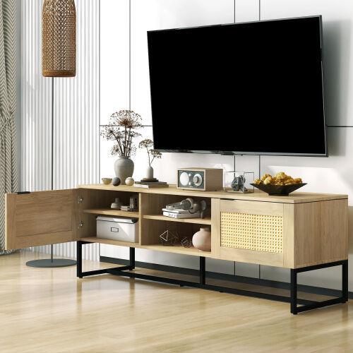 Iron Support Artificial Rattan Ornament Large Stor