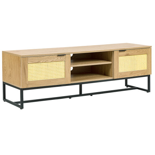 60 inch Wide with MDF Boards Frame and Iron Support Artificial Rattan Ornament fit TV up to 65 inch.