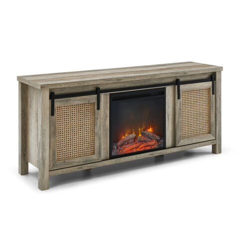 Rattan TV Stand for TVs up to 65