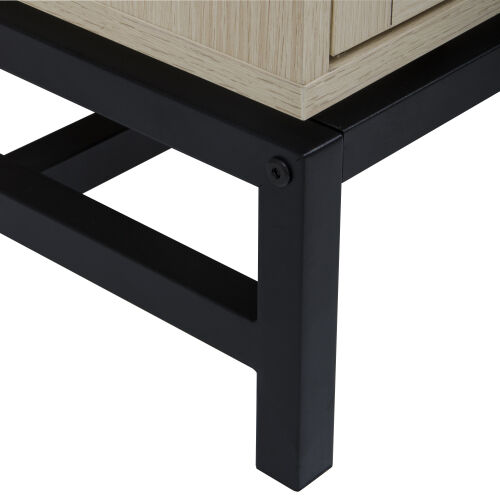 Entertainment Center Media Console Table Storage Desk for Up to 50 Inch TV,Rattan