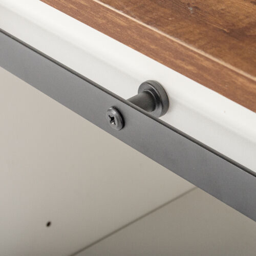 Farmhouse Sliding Barn Door TV Stand for TV up to 65 Inch Walnut