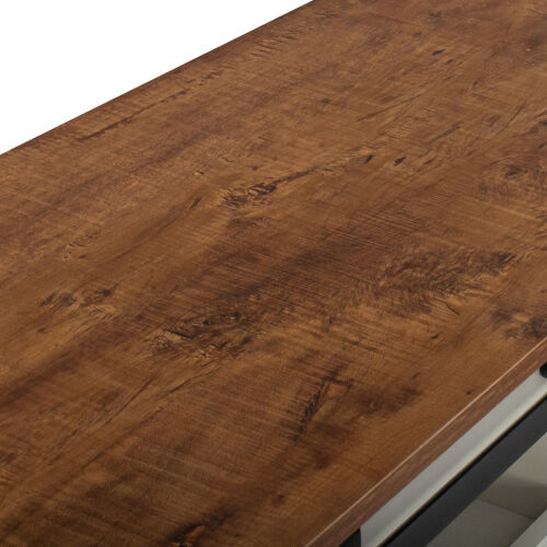 Farmhouse Sliding Barn Door TV Stand for TV up to 65 Inch Walnut