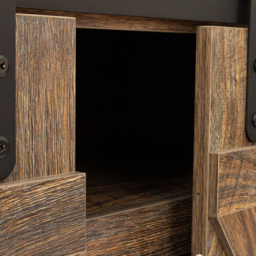 Farmhouse Sliding Barn Door TV Stand for TV up to 65 Inch ,Espresso