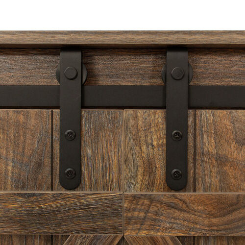 Farmhouse Sliding Barn Door TV Stand for TV up to 65 Inch ,Espresso