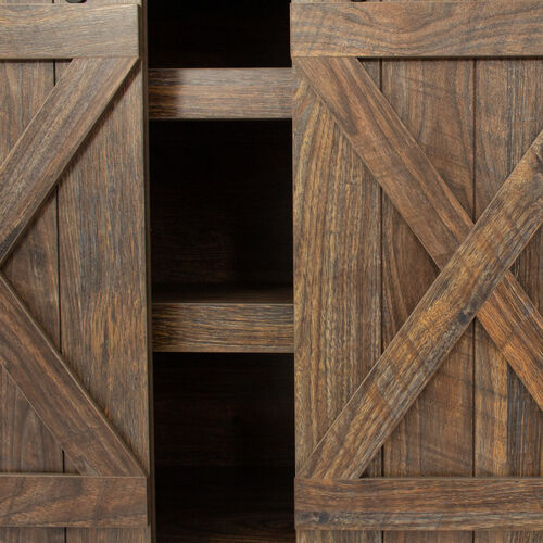 Farmhouse Sliding Barn Door TV Stand for TV up to 65 Inch ,Espresso