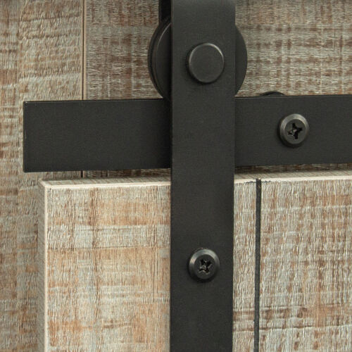 Farmhouse Sliding Barn Door TV Stand for TV up to 65 Inch,Gray