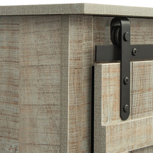 Farmhouse Sliding Barn Door TV Stand for TV up to 65 Inch,Gray