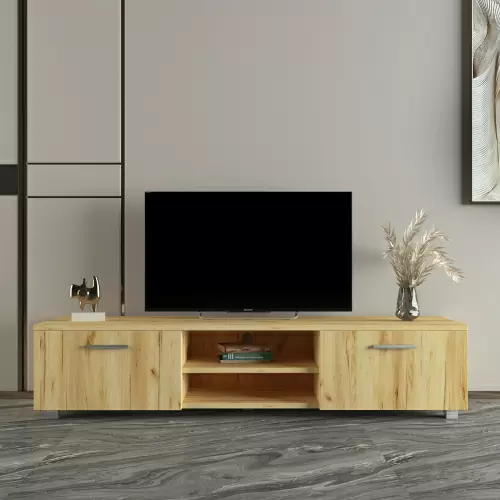 Modern Design TV stand for Living Room,Oak 