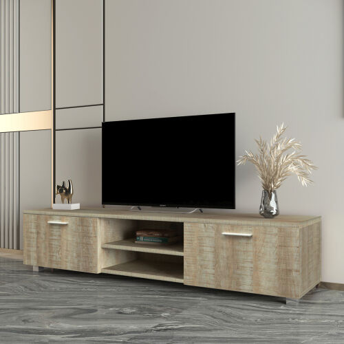 TV stand Modern Design TV Cabinet for Living Room,Oak 04
