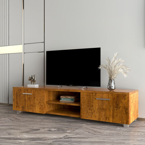 TV stand Modern Design For Living Room,Walnut 01