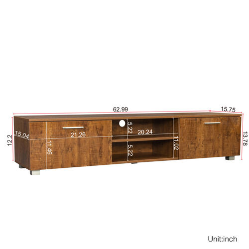 TV stand Modern Design For Living Room,Walnut 01