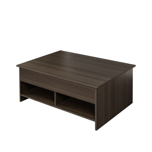Lift Top Coffee Table w/Hidden Storage & 2 Open Shelves for Living Room Reception Room Office