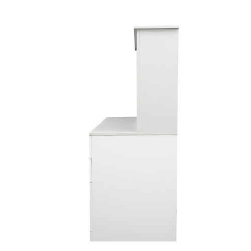 Home Office Computer Desk with Hutch, Antiqued White finish