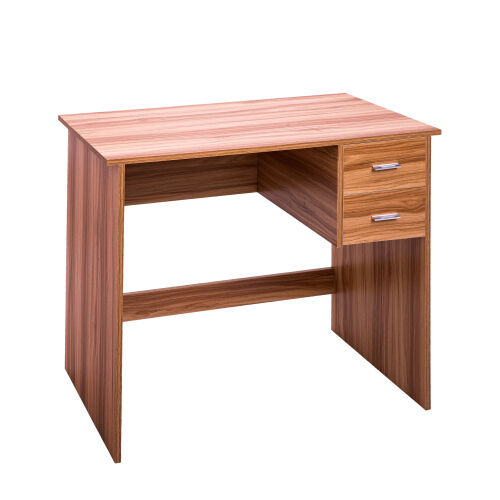 Computer Desk with 2 Pull Out Storage Drawers and Stable Wooden Frame, OAK