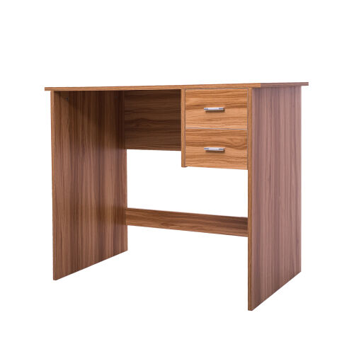 Computer Desk with 2 Pull Out Storage Drawers and Stable Wooden Frame, OAK