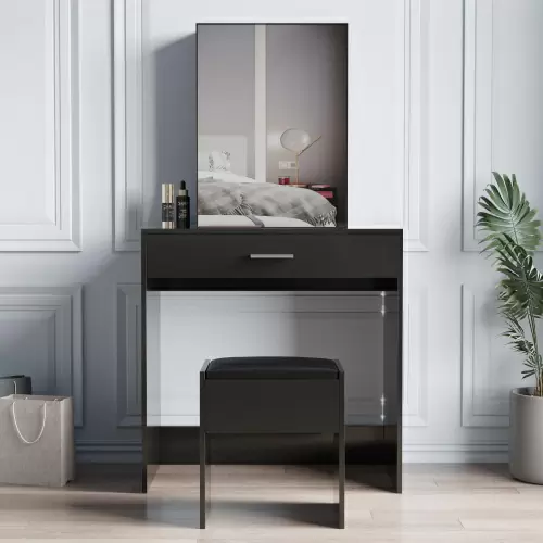 Vanity table set with sliding make up mirror & stool, Bedroom Furniture