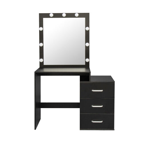 Modern Vanity Table Set with Large Light Mirror Adjustable Brightness