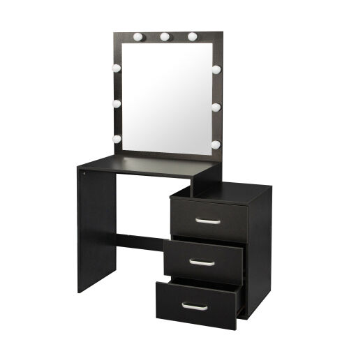 Modern Vanity Table Set with Large Light Mirror Adjustable Brightness