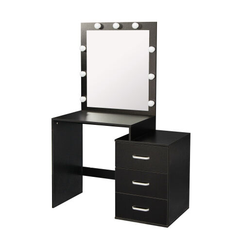 Modern Vanity Table Set with Large Light Mirror Adjustable Brightness