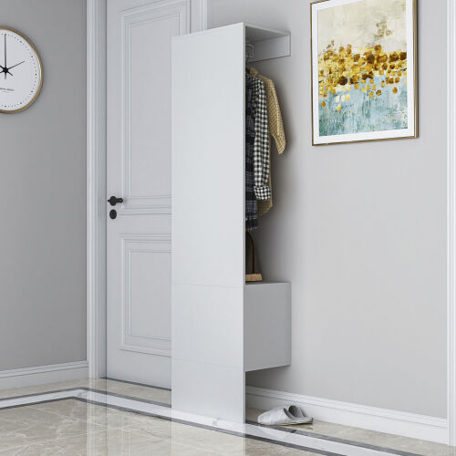 Open Wardrobe with 1-Door, White