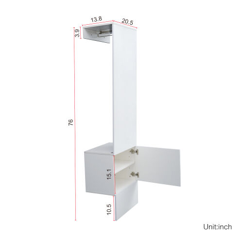 Open Wardrobe with 1-Door, White