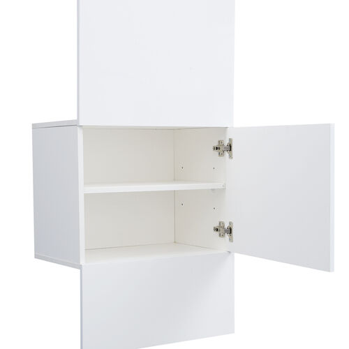 Open Wardrobe with 1-Door, White
