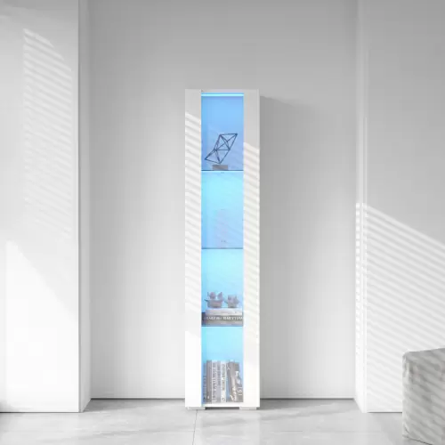 Side cabinet with aluminum strip lamp