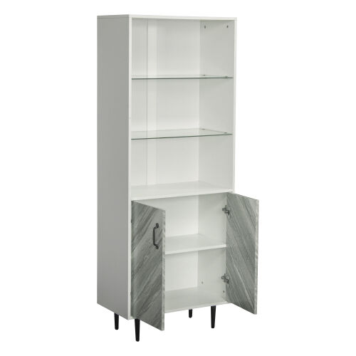 Cabinet with 2 Doors &3 open shelves Modern