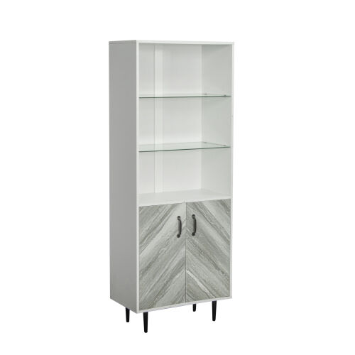 Cabinet with 2 Doors &3 open shelves Modern
