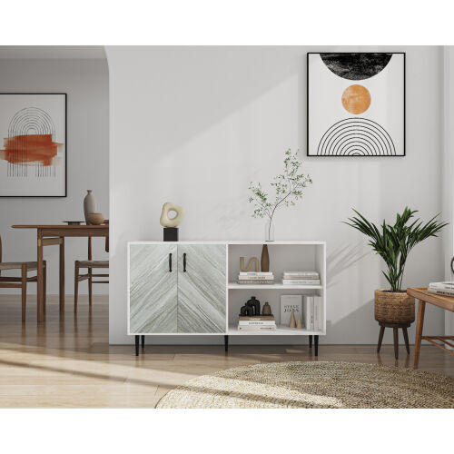 Cabinet with 2 Doors and 3 open shelgves
