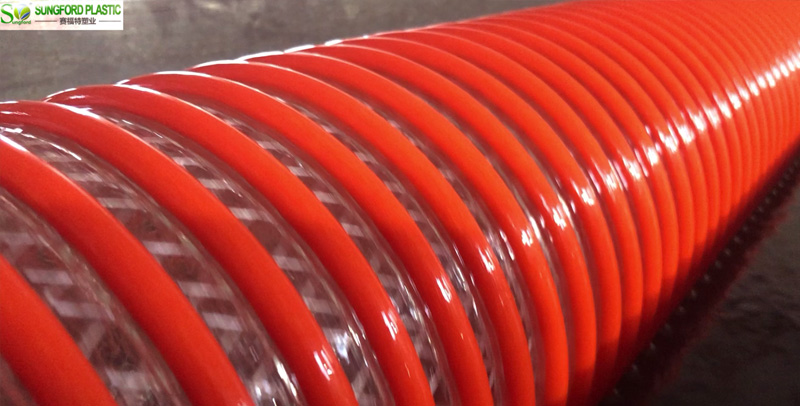 Clear Corrugated Fabric Brading PVC Suction Hose,Textile Braided Reinforced PVC Suction Water Hose Production Details