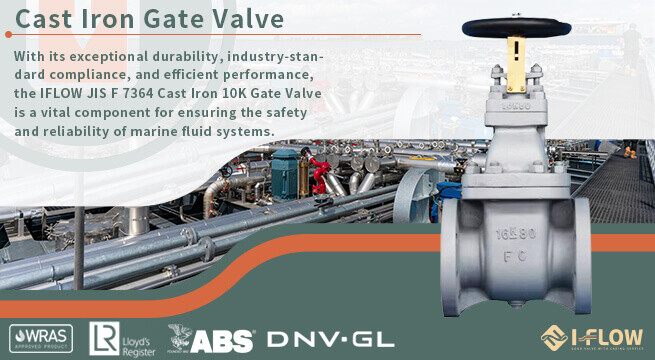 JIS F7364 Cast Iron 10K Gate Valve for Marine Systems