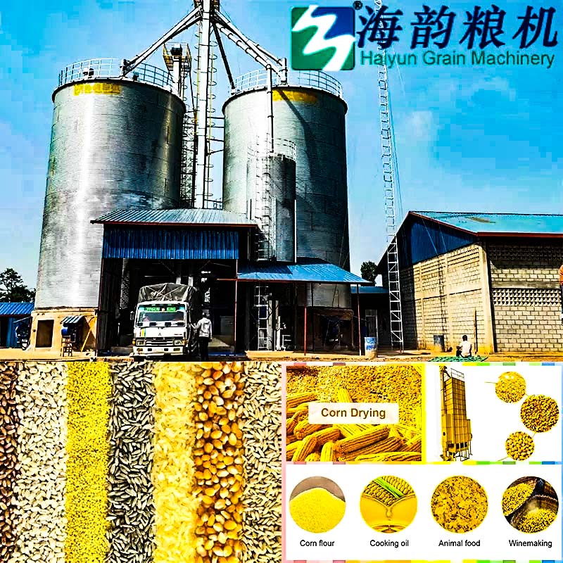 300T/D corn drying tower to 1200tons storage silo 
