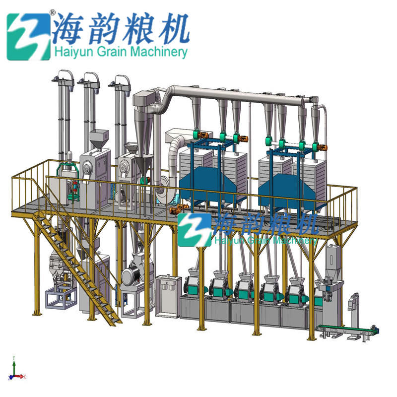 30tons of Corn flour and grit milling machine complete plant 