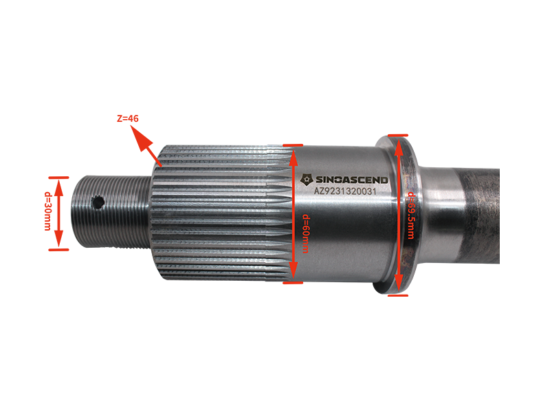 Through shaft 46 teeth