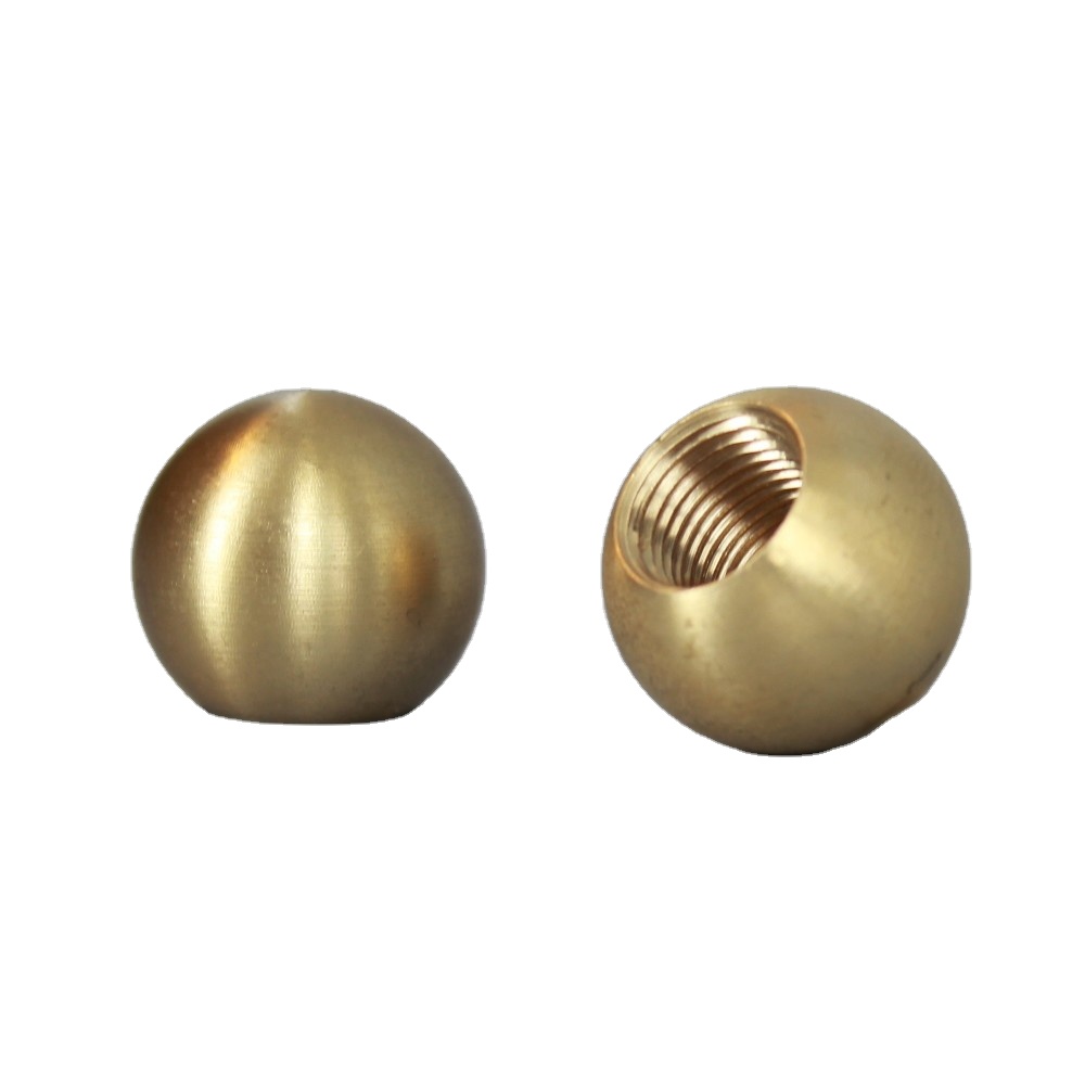 Customized tapped blind hole threaded brass ball made in China