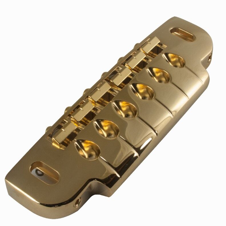 Chrome plated brass machined stud mount adjustable electric headless guitar bridge